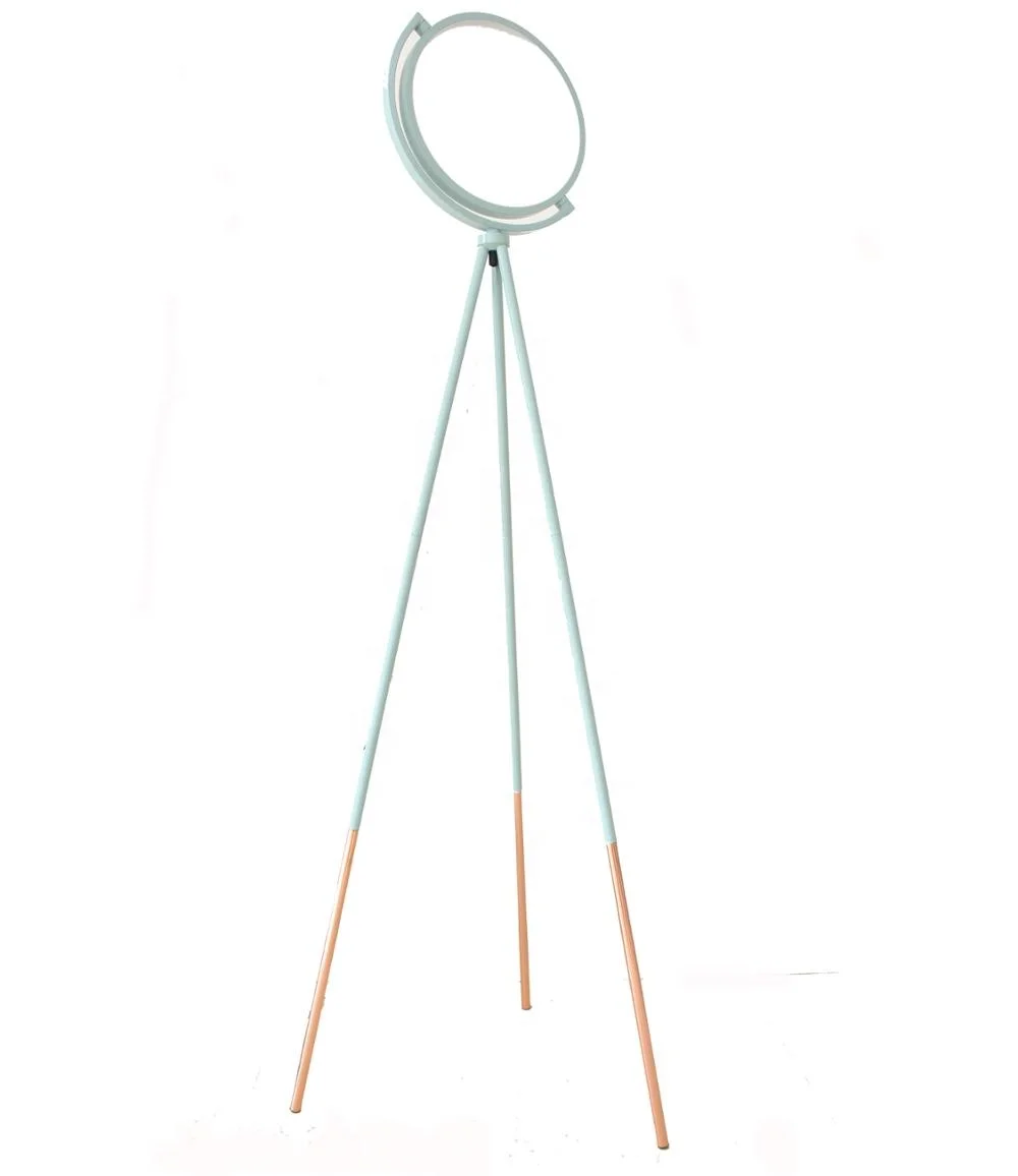 Modern metal shade tripod dimmable led floor standing lamp lighting for home living room hotel bedroom