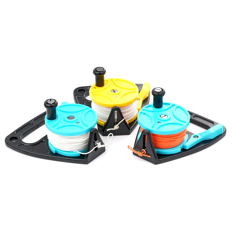 High Visibility White Line 270ft  plastic Scuba Diving Reel with finger Thumb Stopper