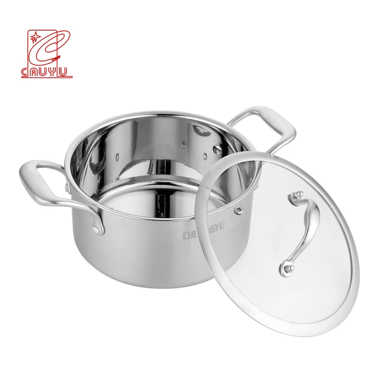 Tri-Ply Steel Happy Baron  German Cookware Set Stainless Steel Pan And Pot Set