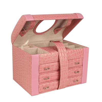 Хороший кожаный коробка для ювелирных изделий оптовая продажа крафт-бумага картон чемодан с ручкой