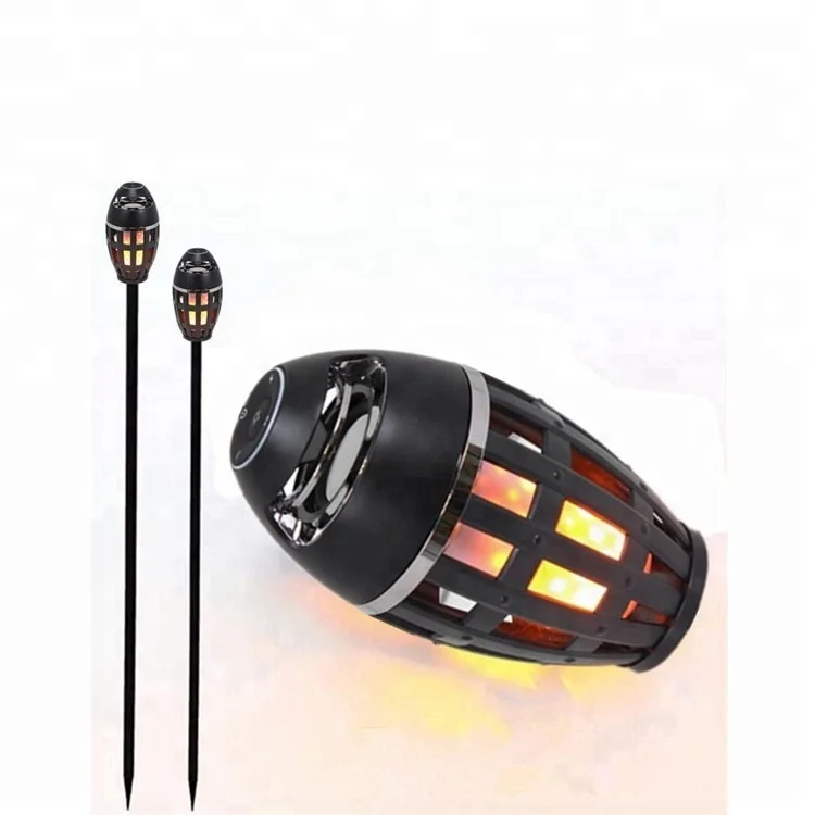 New Led Flame Lamp Speaker Table Lamp Night Light Outdoor/Indoor Portable Stereo Speaker