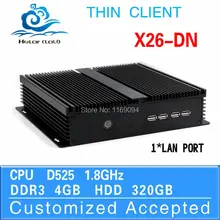 Factory ! desktop pc computer embedded pc fanless pc X26-DN D525 1.8G HZ 4G ram 320G HDD support Output devices