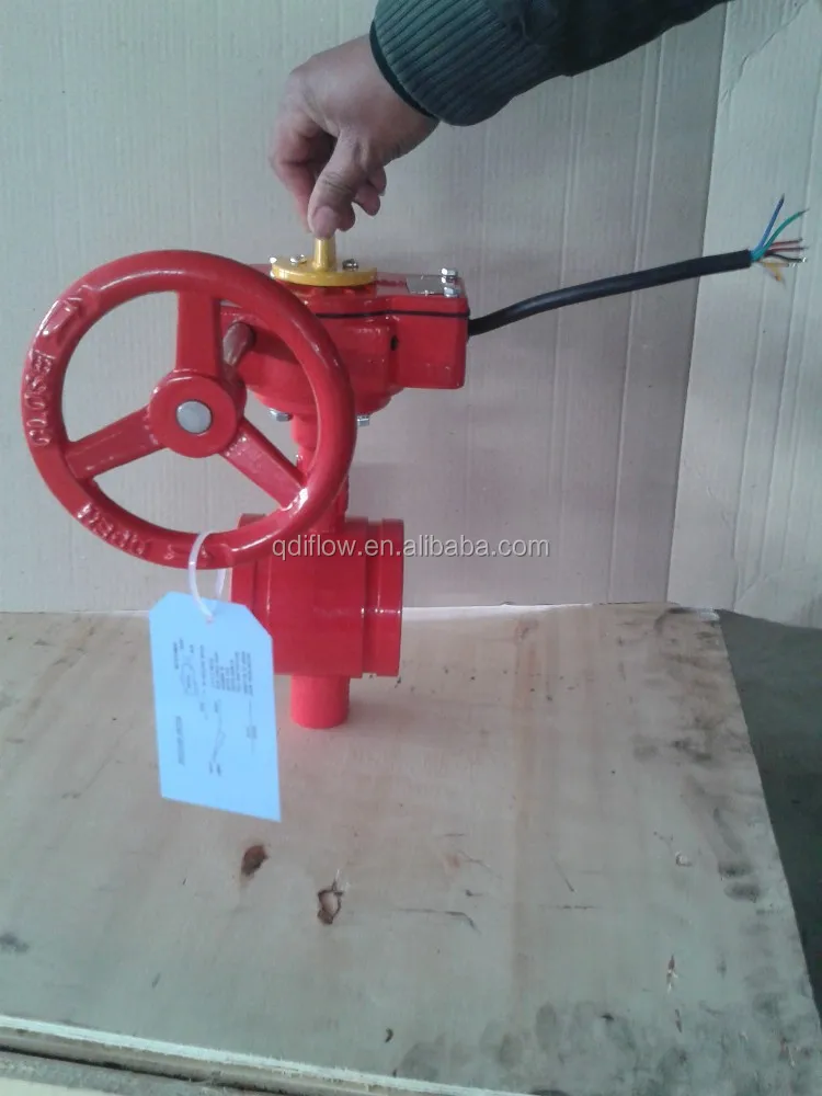 Fm 4 Inch Approved Grooved Type Butterfly Valves,300PSI