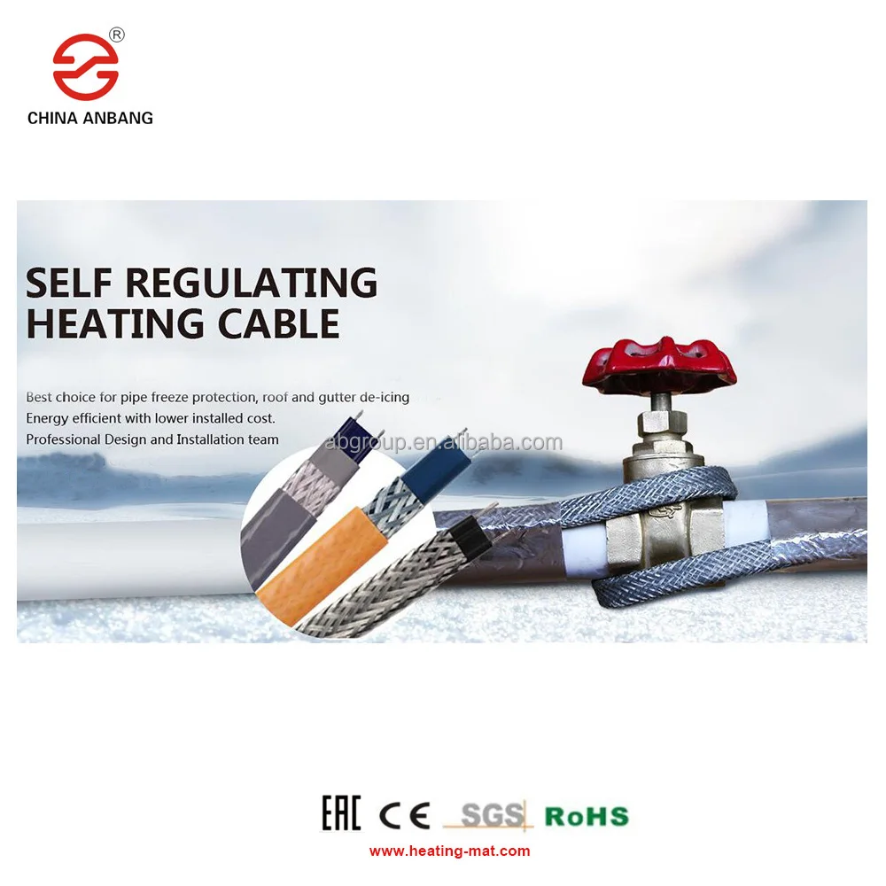 CE EAC EX Certification Pipe Medium Temperature Self Regulating Heat Trace Ultrathin Heating Cable