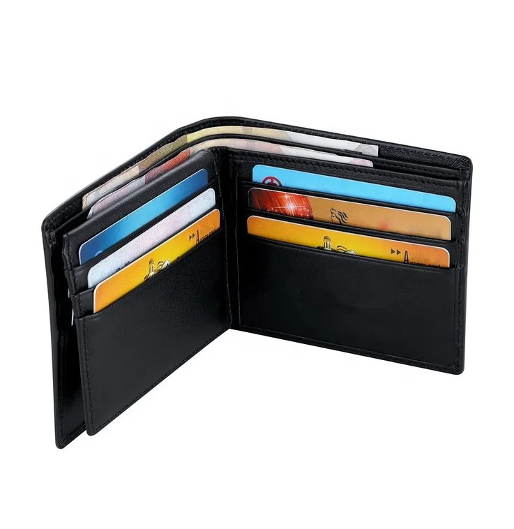 RFID Proof Wallet Men Genuine Leather RFID Blocking Bifold Stylish Wallet with ID Window