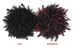 ZShair синтетические натуральные черные волосы пучок афро кудрявые 6 дюймов регулируемые волосы для женщин шиньон наращивание волос