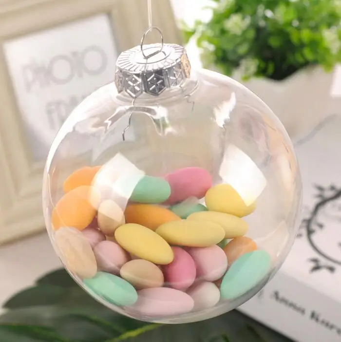 
Hot Selling Clear Christmas Plastic Bauble 10cm for hanging 