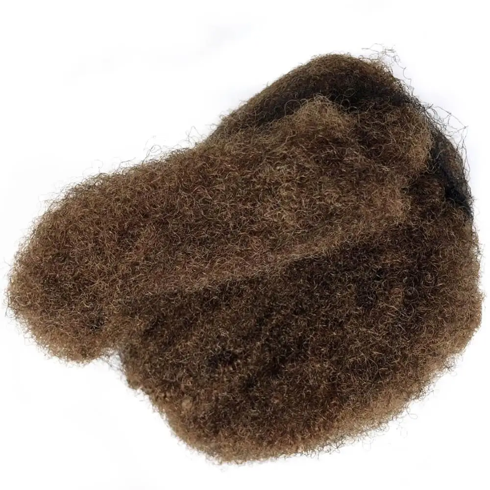 Human Hair Tight Afro Kinky Hair Bulk  for Locs#8 Medium Ash Brown 1ounce /piece