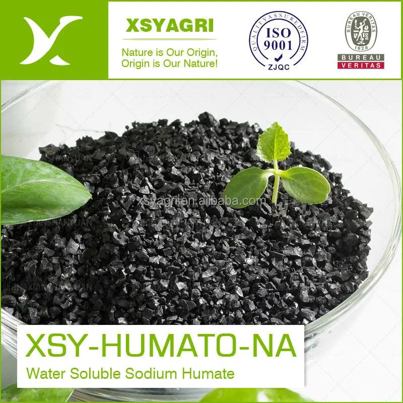 Fish feed additive quick release sodium humate flake for water purity treatment