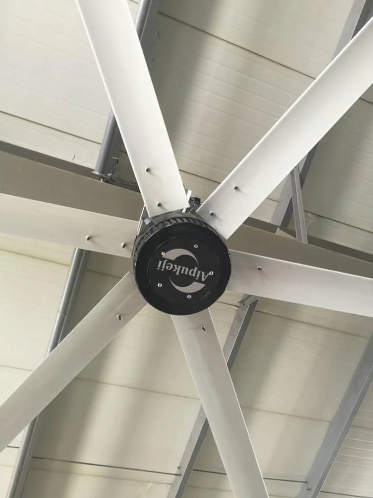 Промышленный потолочный вентилятор HVLS с бесщеточным двигателем постоянного тока 20 футов