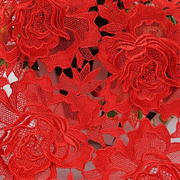 Нежное свадебное платье, свадебная красная Цветочная вышивка, кружевная ткань, гипюр, кружевная ткань, вышивка