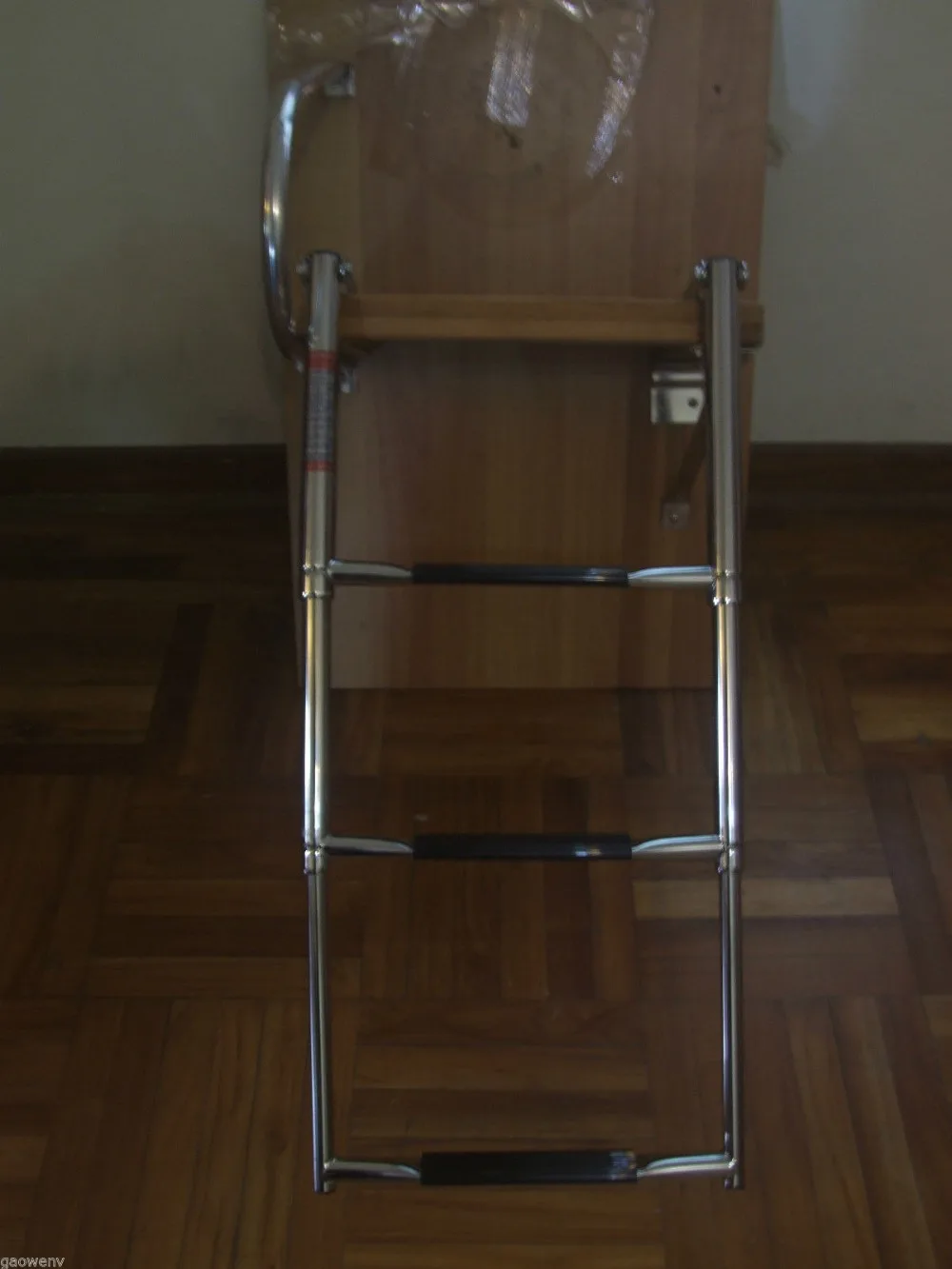 Boat Outboard Teak Swim Platform Stainless Steel Rail