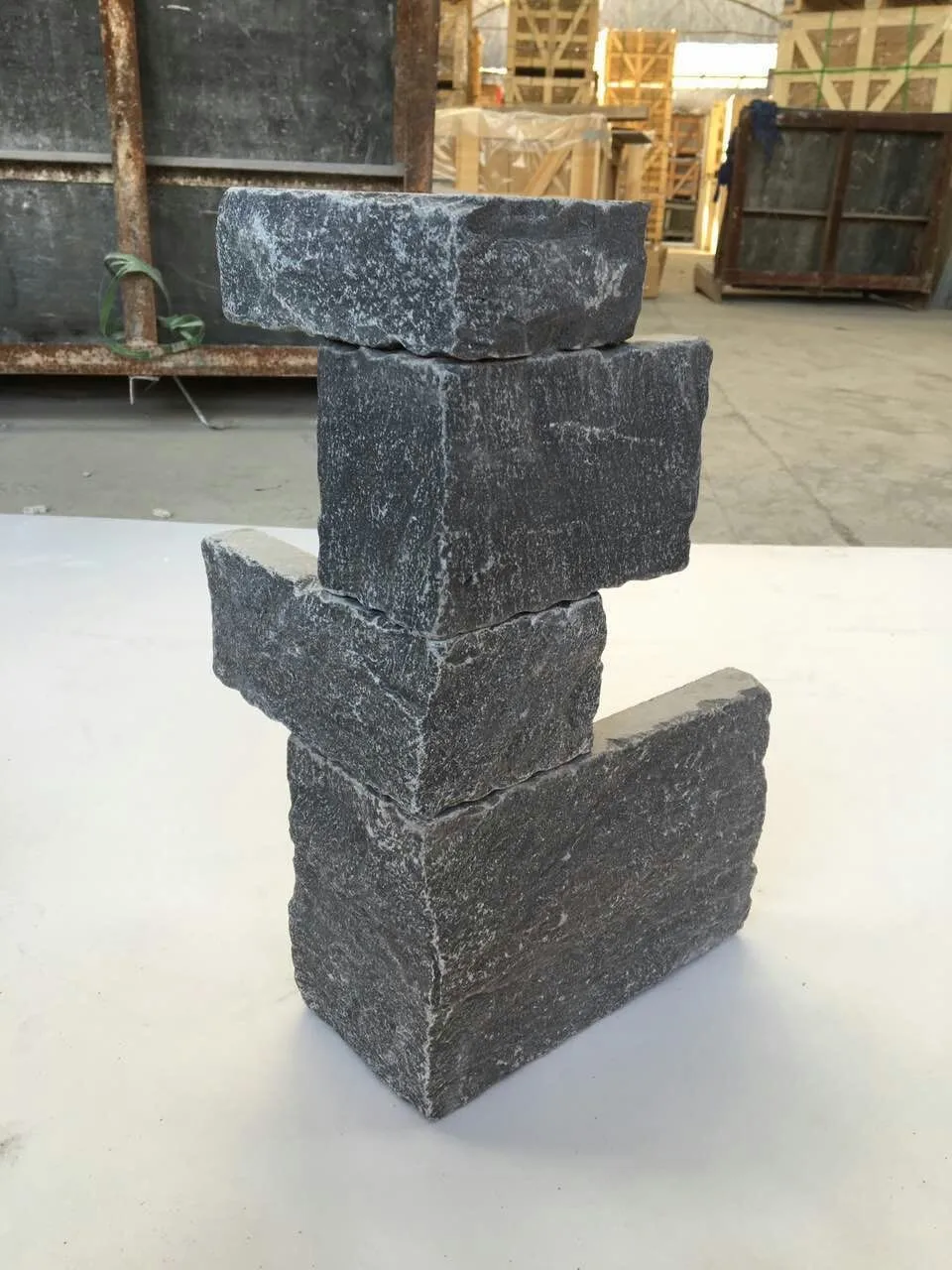 
Natural Black limestone Real stone cladding for outdoor and Indoor wall decoration WRSV92 