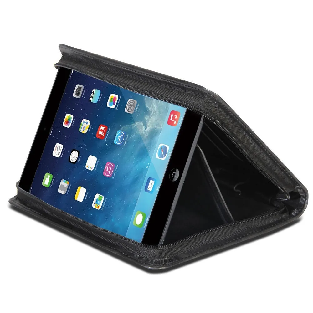 Black PU Leather Folio Stand Business Portfolio Case for iPad