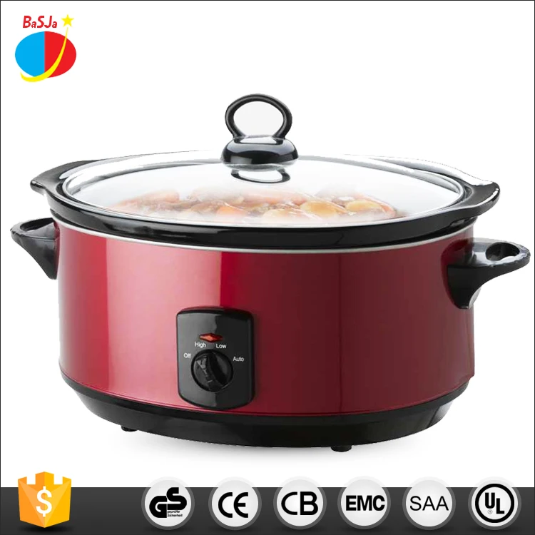  3.5QT 4.5QT 6.5QT миниатюрная Китайская дешевая электрическая кастрюля для медленной варки с керамической внутренней кастрюлей