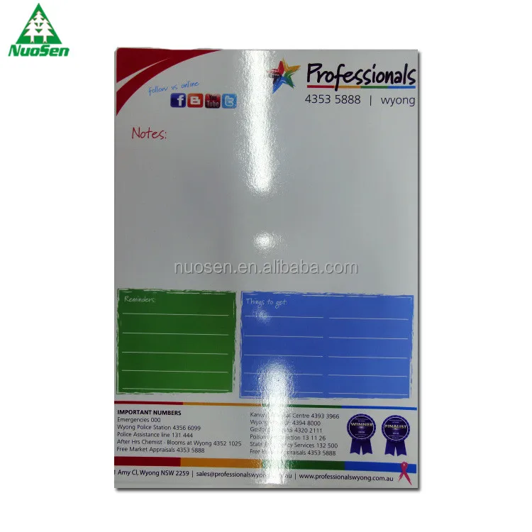 Custom foldable magnetic memo pad board fridge magnet writing board