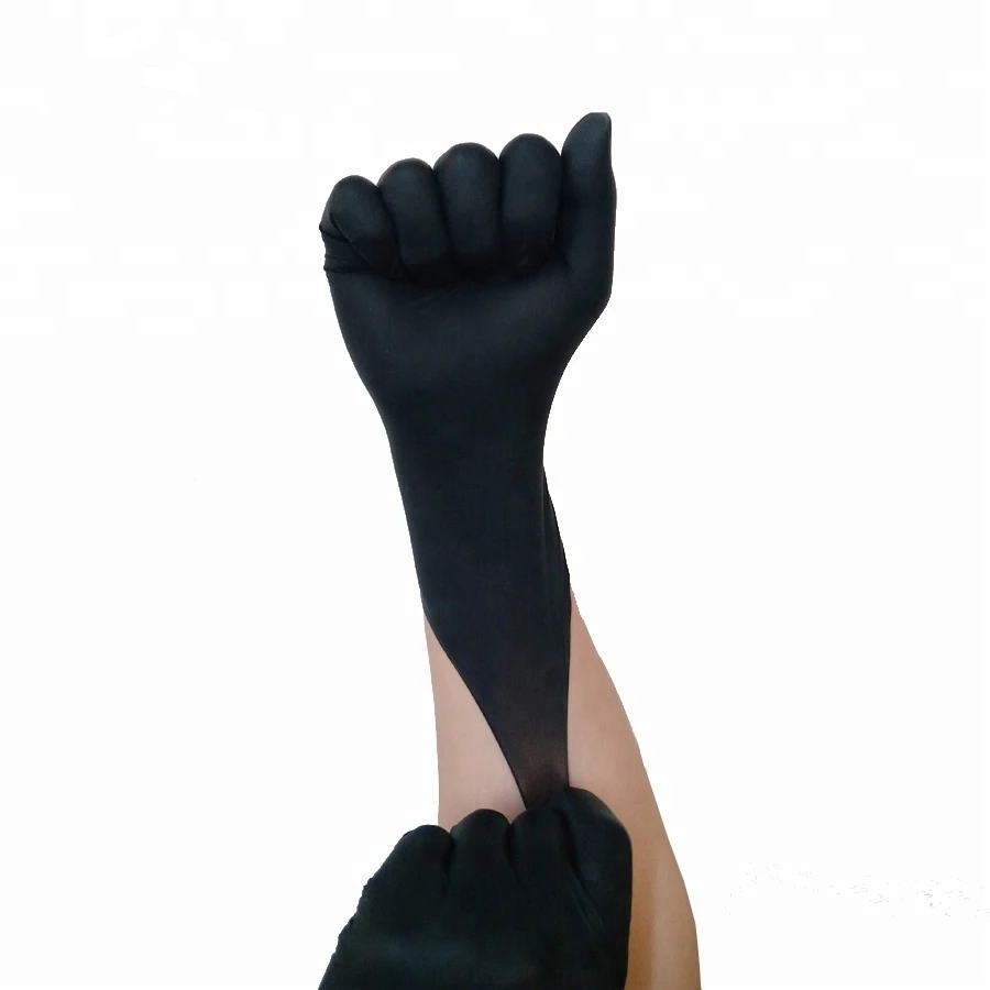 Manufacturer Powder Free Flexible Waterproof Black Disposable Mechanical Nitrile Gloves