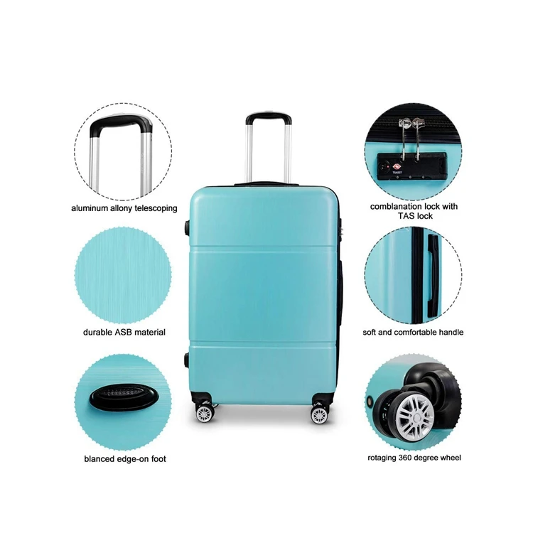 
Abs Zipper Plastic Decoration Suitcase Set Man 3 Pcs 