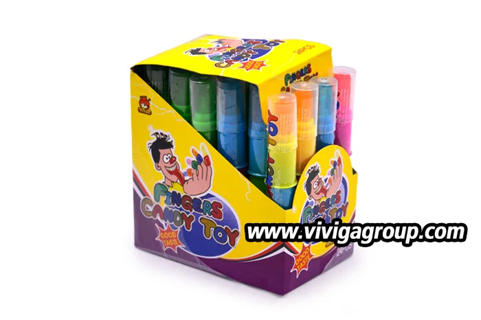 Sweet and sour good tasting fruity finger toy candy