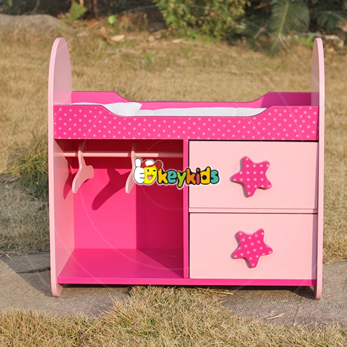 wholesale baby lovely wooden 18 inch doll bunk bed miniature pink wooden 18 inch doll bunk bed with storage W06B025
