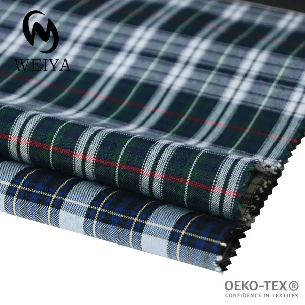 
Adult school girl plaid skirt material cotton plaid school uniform fabric 