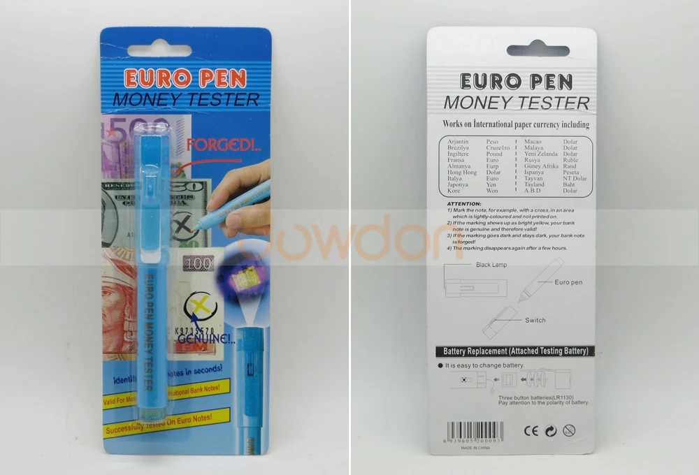 Cheapest Professional Euro Money Tester Detector Pen Ink Banknote Tester Pen