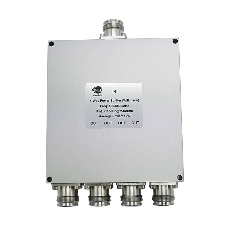 RF 694-3800MHz 4 Way Power Splitter 50W Wilkinson Power Splitter RF Power Divider Low PIM  BTS IBS DAS