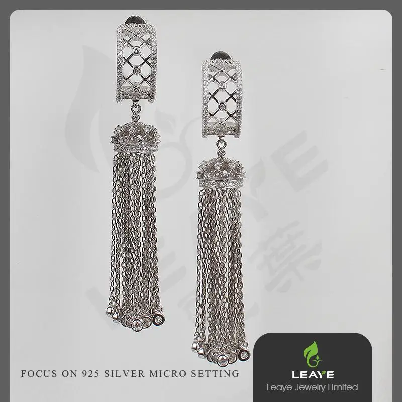 Африканский Ювелирные Изделия AAA Кубический Циркон Micropave Установка 925 Серебряные Серьги