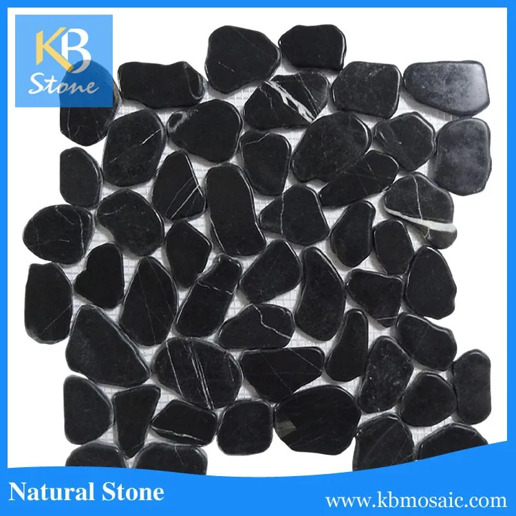 White Pebble stone mosaic round marble mosaic flooring tiles interior