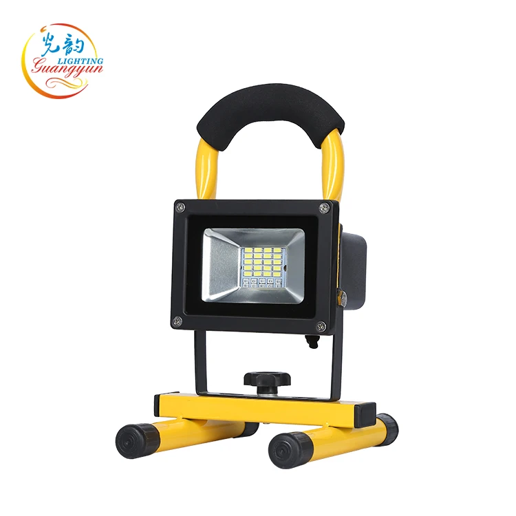 12V Portable 10w 20w 30w smd led battery operated red blue light flash rechargeable floodlight