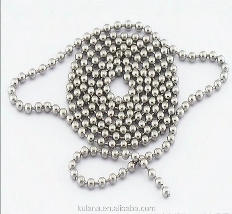 1.5mm Wide Stainless Steel Round Colored Metal Ball Chain