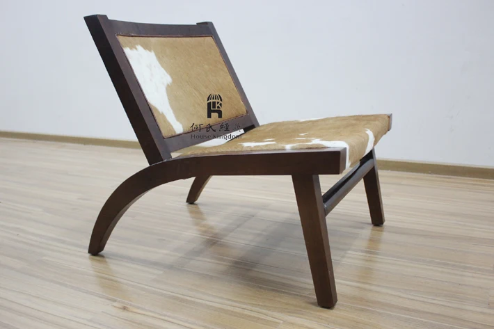 Wooden chair in cowhide leather KA-32