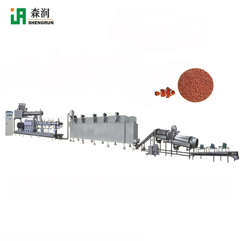 100-2500kg/hr Fish Food Pellet Extrusion Line Feed Extruder Machine Line Plant Device