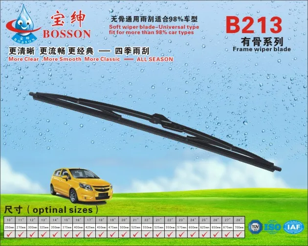 China Wholesale hot selling products car accessory Bosson Type windshield universal silicone metal wiper blade with spoiler