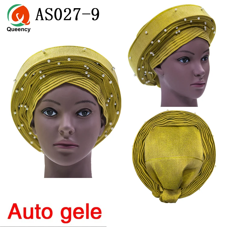 Queency Elegant Asoke Fabric Headtie For African Auto Gele Headtie African Head wraps