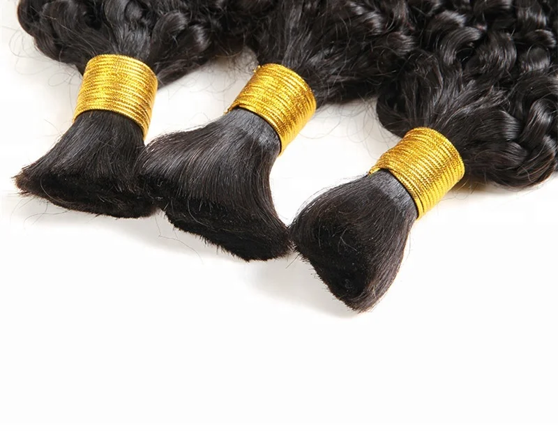 Human Braiding Hair Bulk No Weft Kinky Curly Human Hair Bundles Remy Hair Extensions