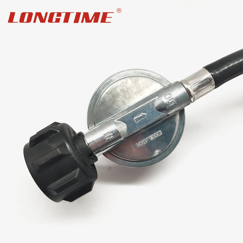 LONGTIME 0-20 PSI Adjustable High Pressure LP Gas Regulator and Hose Assembly