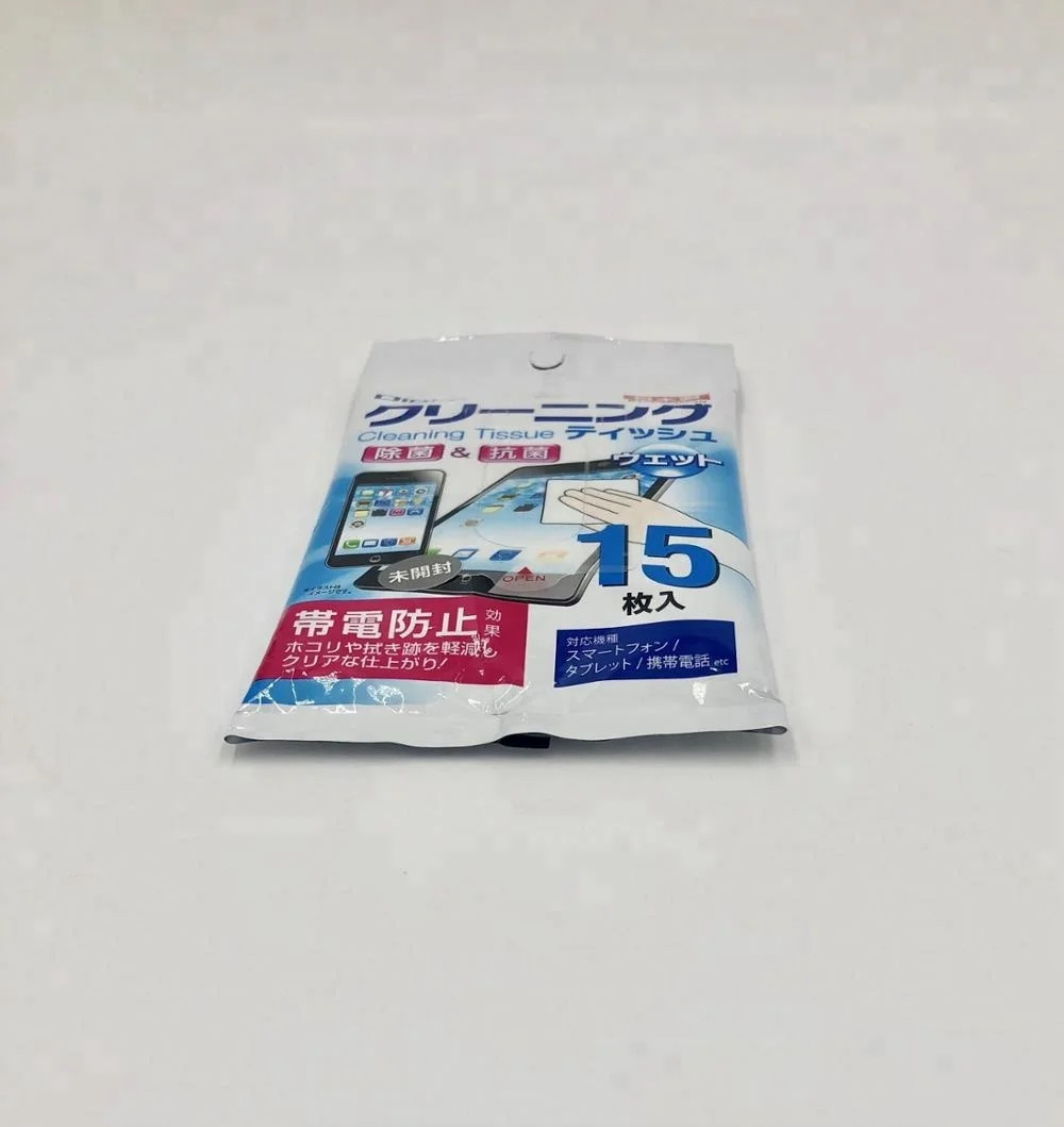 Custom Logo Single Package Mobile Phone electronic product Screen Cleaning Wet Wipe