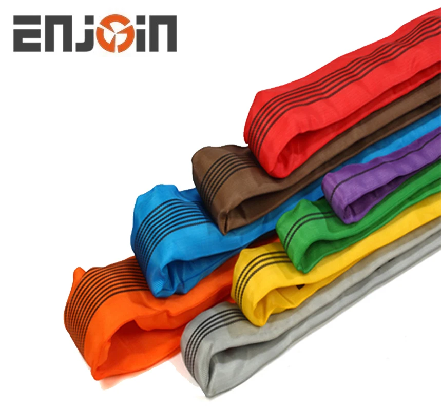 ENJOIN SF 7:1/ 5:1 Custom Weight Lifting Straps Flat Belt Round Slings For Lifting Loads