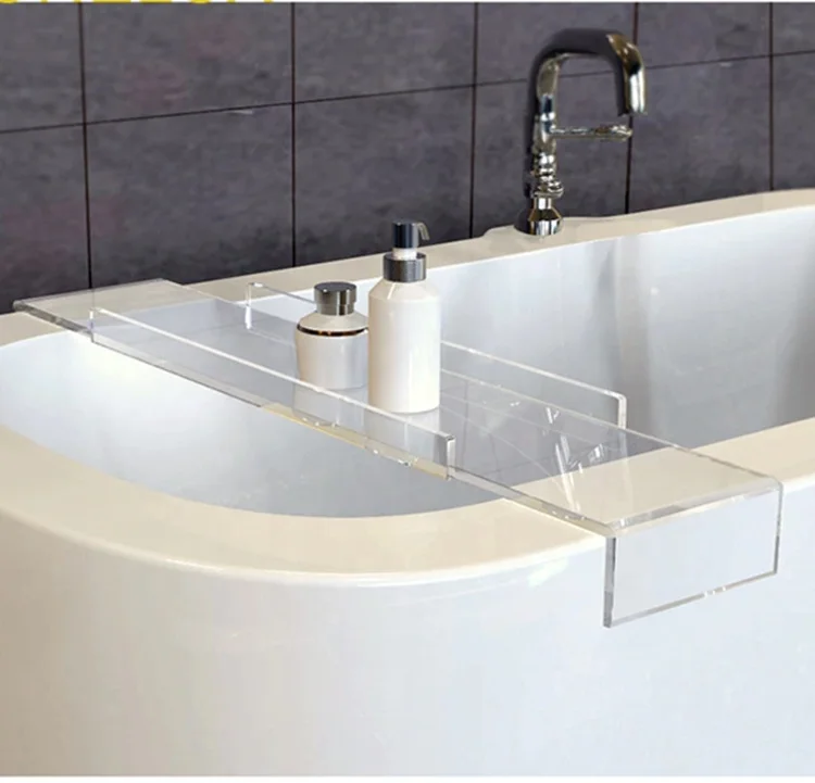 High quality Clear Acrylic bathtub Tray /Storage Bath Rack  for wholesale