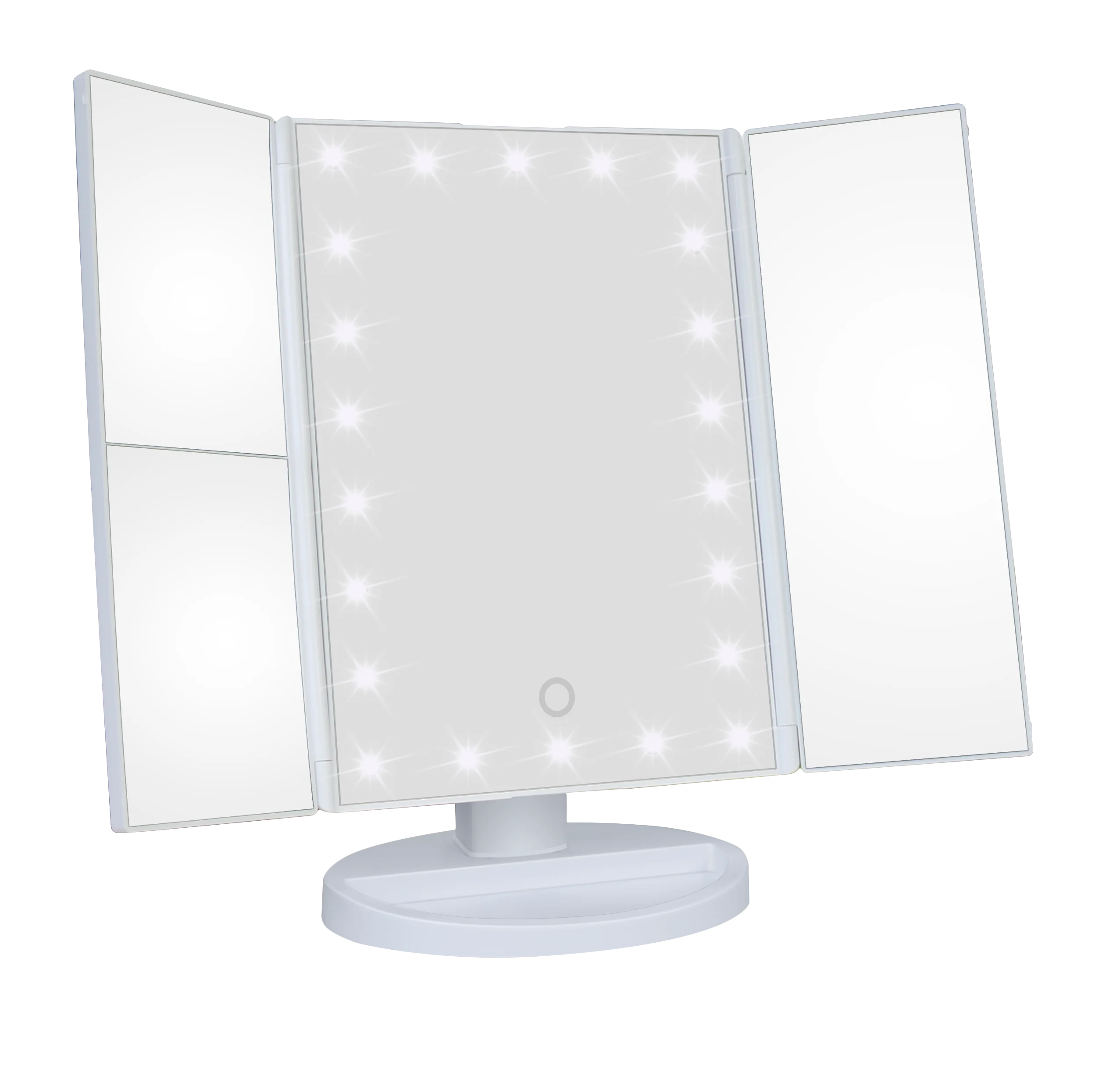 Missmeeca Table Stand Touch Screen Sensor Trifold Travel Vanity Mirror with 22 Lights