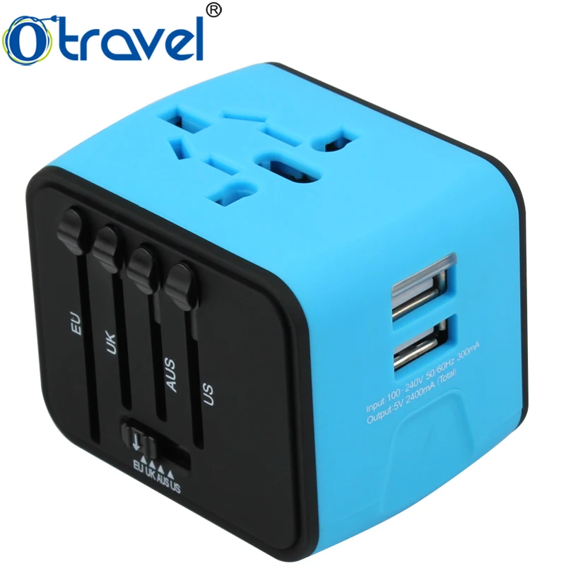 Universal plugs UK EU US AUS business cooperate gifts travel adapter with 2 USB business gift set promotional gift item