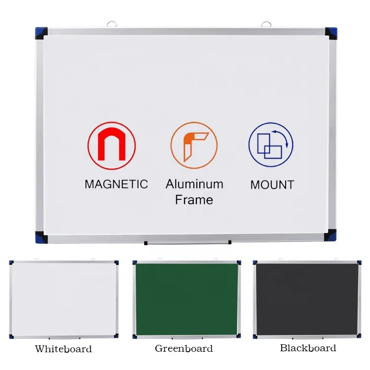 CQC Custom Wall Mounted Double Sizes Magnetic White Board 30X40 60X90cm School Office Oil Marker Magnetic Board Green Blackboard