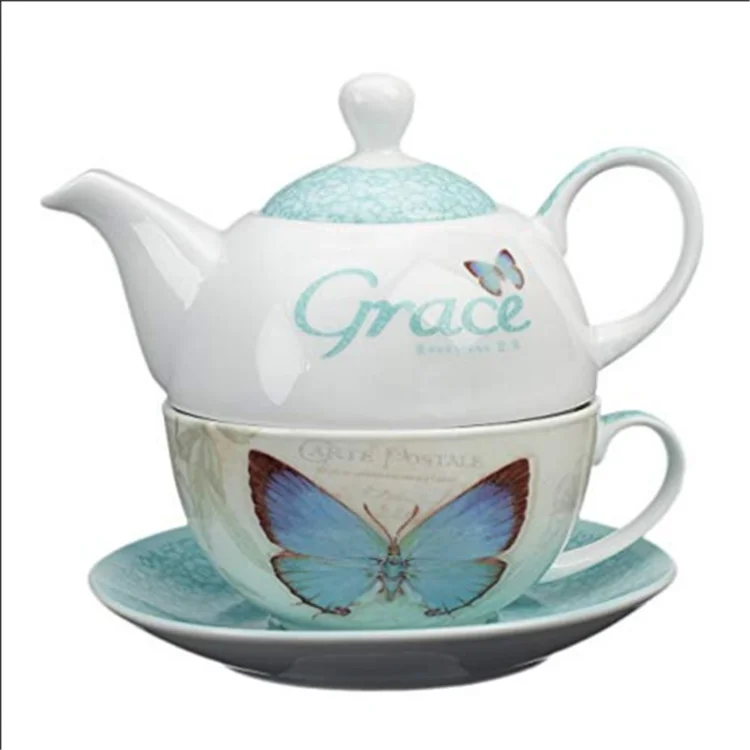 Flower blossom moroccan custom ceramic personalized  afternoon tea set