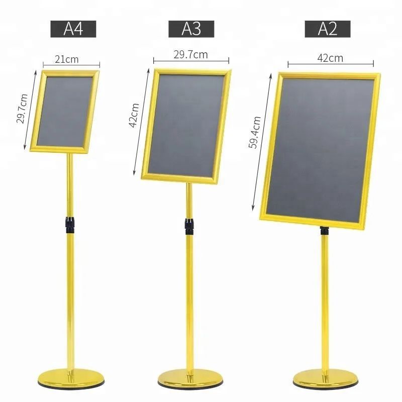 Gold Adjustable Height Sign Holder