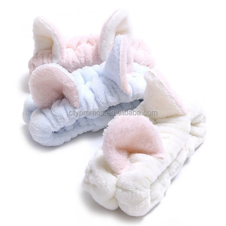 Fashion Spa Facial Headwraps Women Girls Makeup Hairband Plush Cute Cat Ear Headband Wash Face Cat Ear Hairband