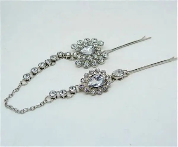Cheap Wholesale Metal Hair Jewelry Crystal Hair Pin Rhinestone Bridal Head Chain