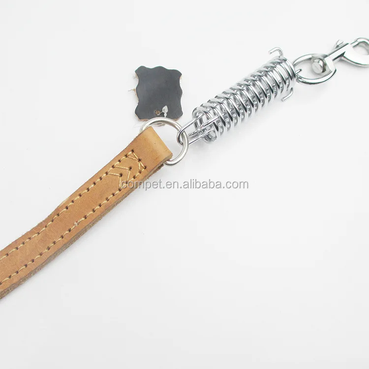 Handle used cattle hide short dog leads double stitched leather dog leash