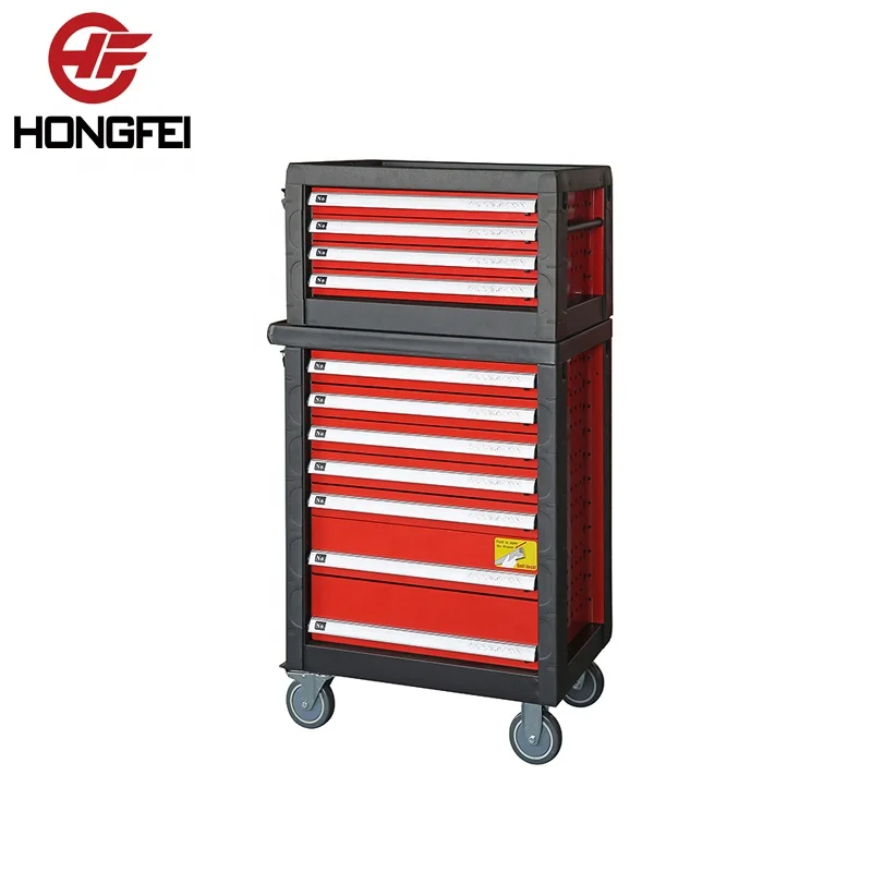 Heavy gauge steel powder coating finish tool cabinet with wheels