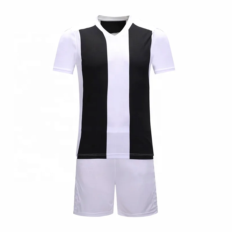 Customized hot teams black and white soccer jersey cheap men player football shirt
